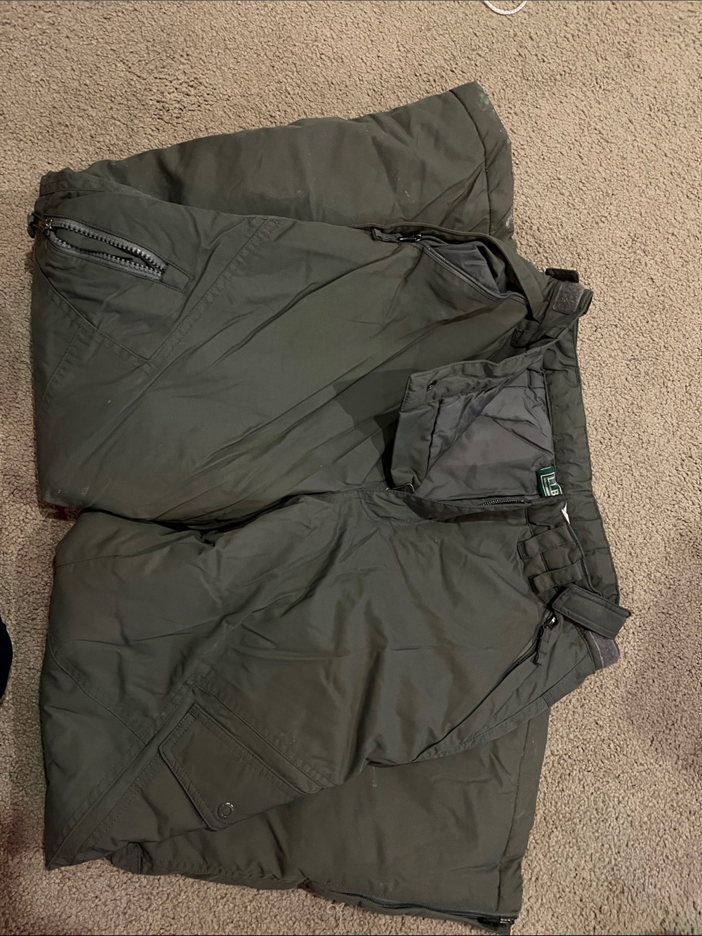 L.L. Bean Olive Green Puffer Jacket